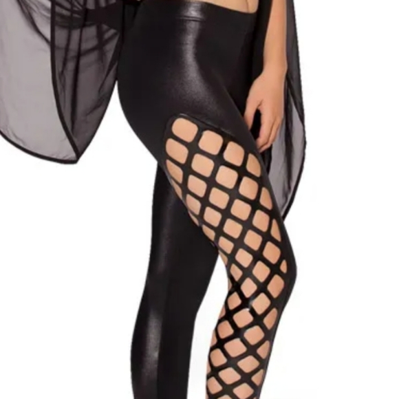 Blackmilk Double Dare Ya Coated‎ Black Cut Out Leggings - Picture 3 of 16